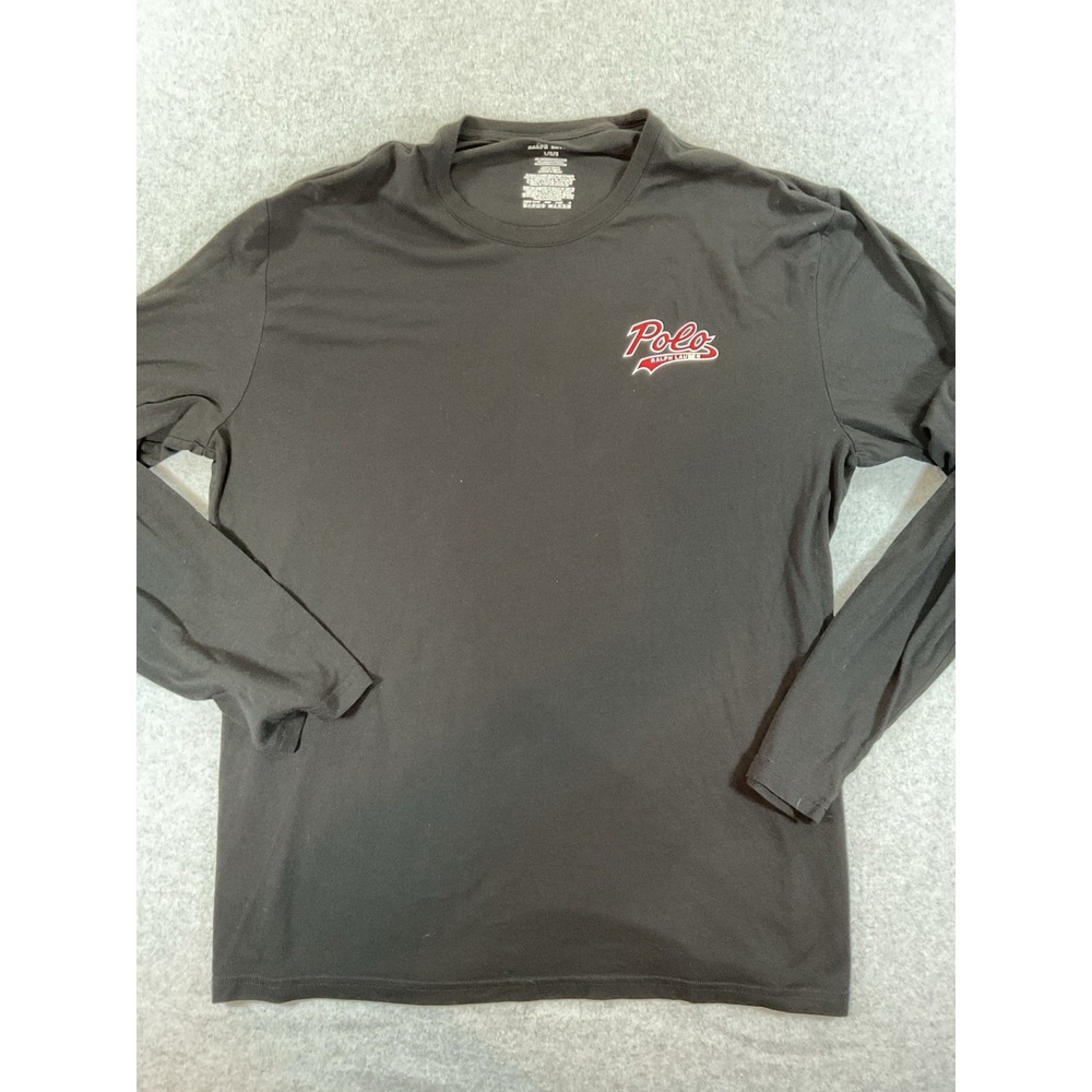 Polo Ralph Lauren Script Logo Long Sleeve T-Shirt Black Size L #469